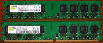 Infineon - Aeneon 2x AE 1GB DDR2-667 CL5 RAM, PC2-5300U-555 AET760UD00-30D
